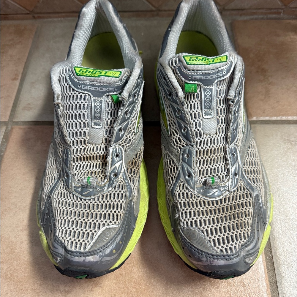 Brooks Gray and Green Athletic Shoes